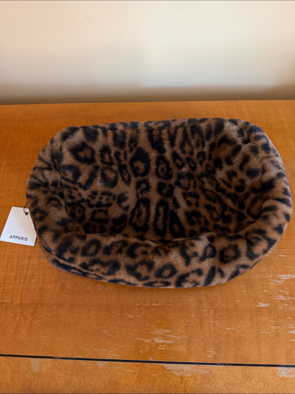 NWT Apparis  Leopard Faux-Fur Pouch